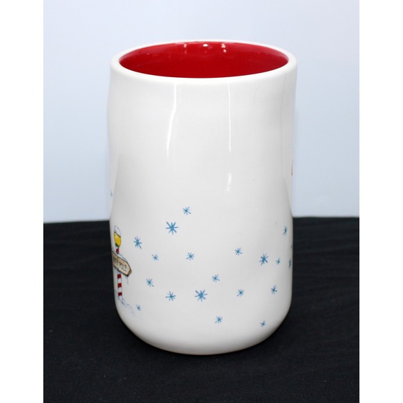 Rae Dunn Artisan Merry Christmas Sleigh Tree North Pole 22 oz Mug Red Interior - Picture 4 of 6